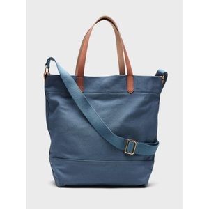 Banana Republic Indigo Blue Canvas Crossbody Tote Bag